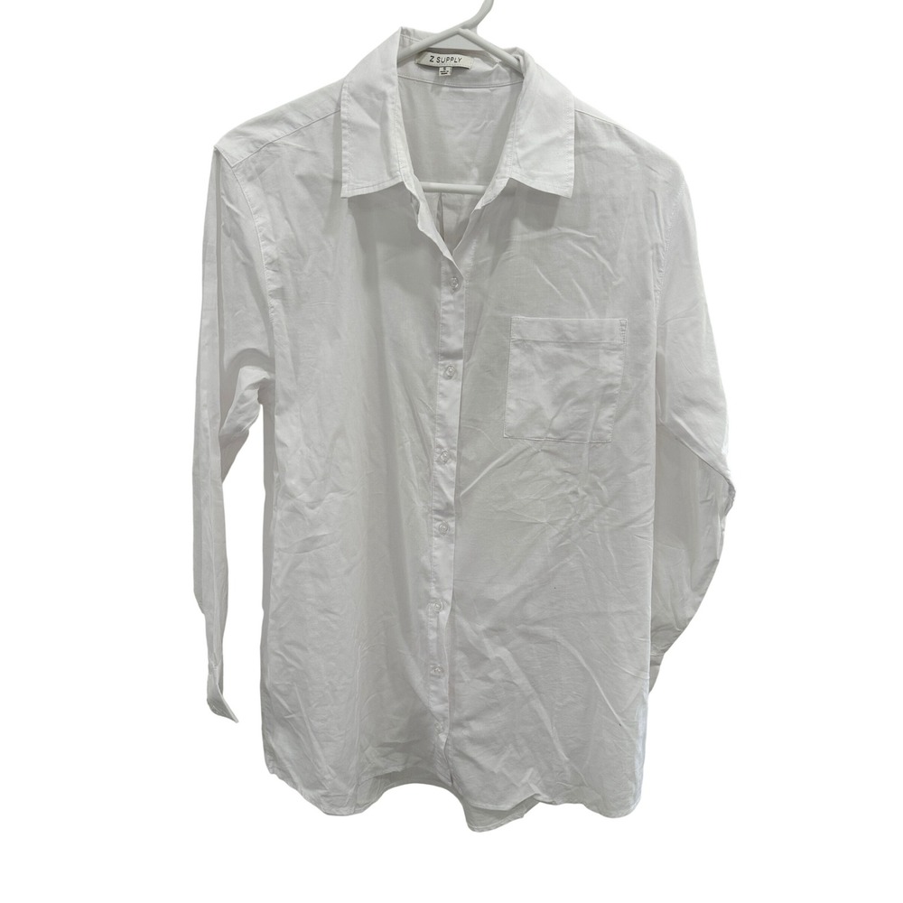 Z SUPPLY White‎ 100% Cotton Button Down Shirt Long Sleeve Small